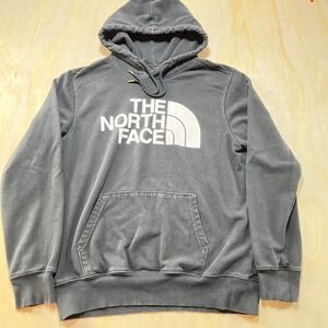 The North Face Mens black Hoodie Pullover medium Logo Graphic Sweatshirt